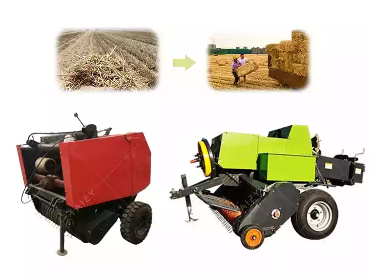Round hay baler丨square straw picking machine